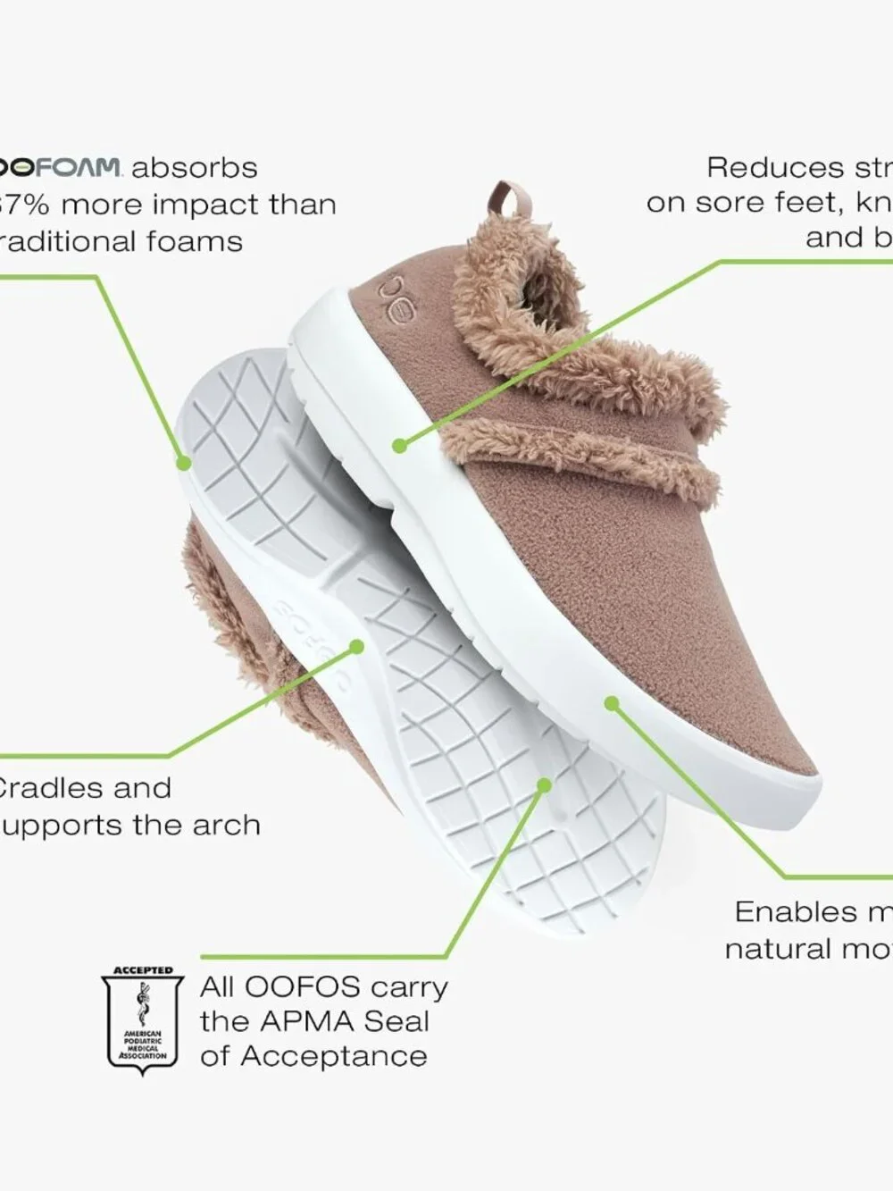 OOFOS vegan sherpa